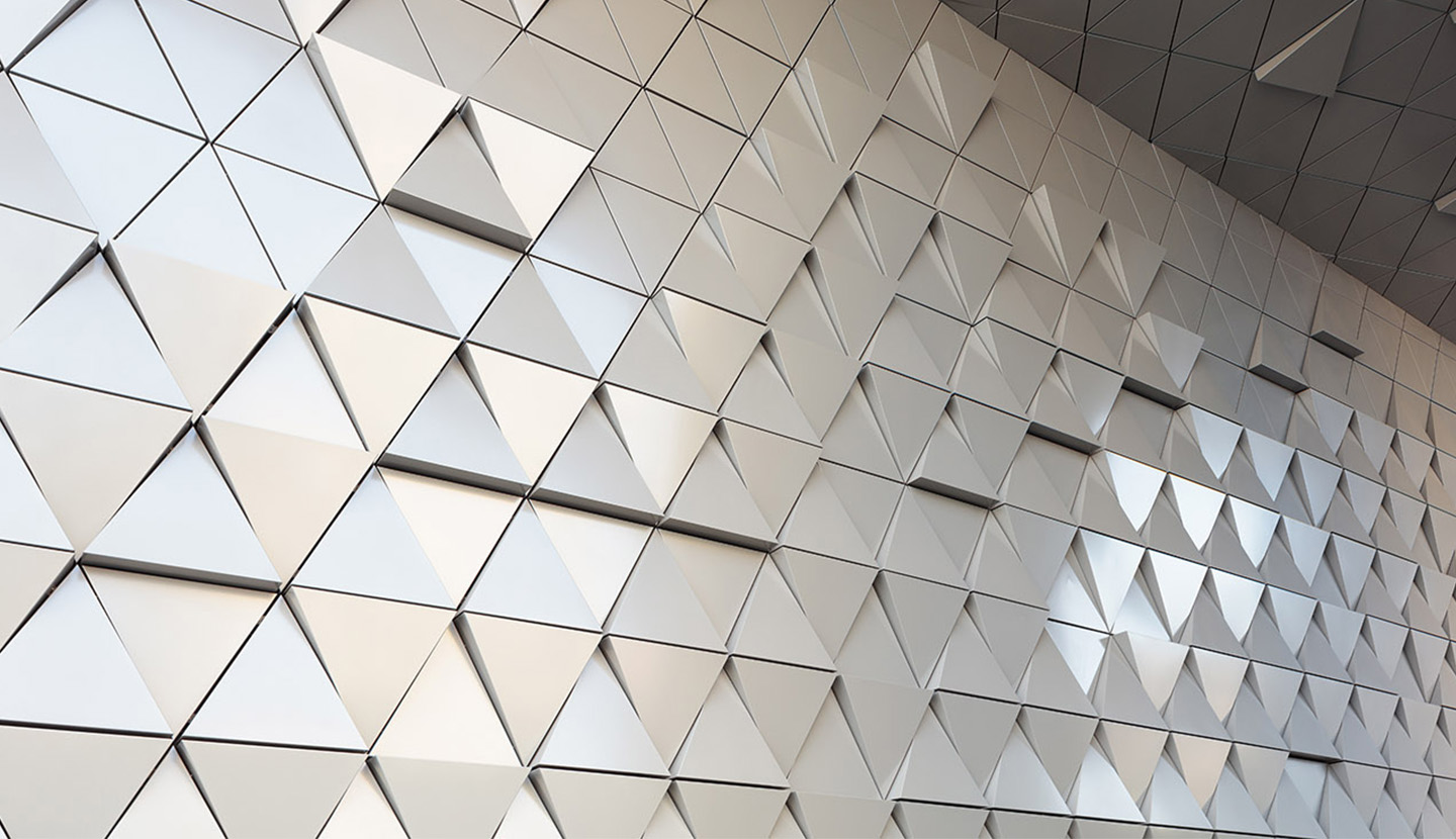 Abstract architectural pattern of triangles