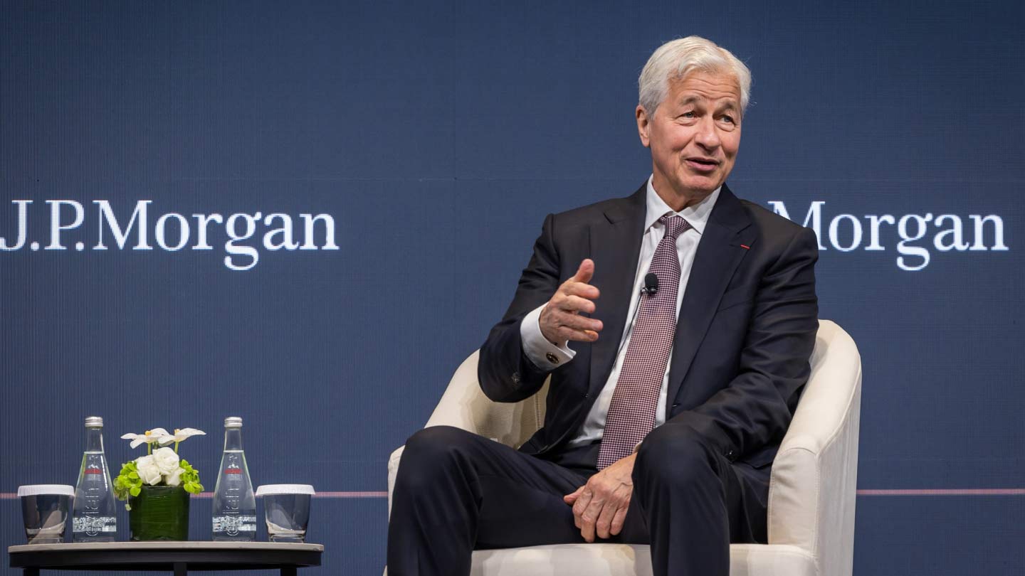 Jamie Dimon speaking on stage