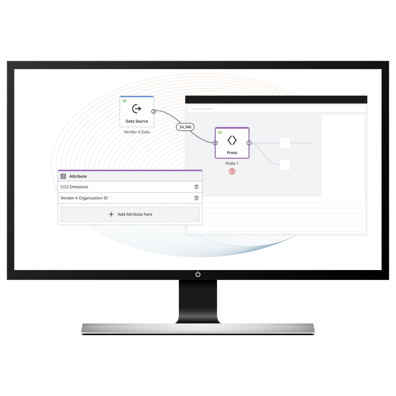 computer monitor with line graphs on the screen