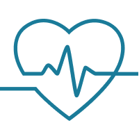 Icon of heart with pulse