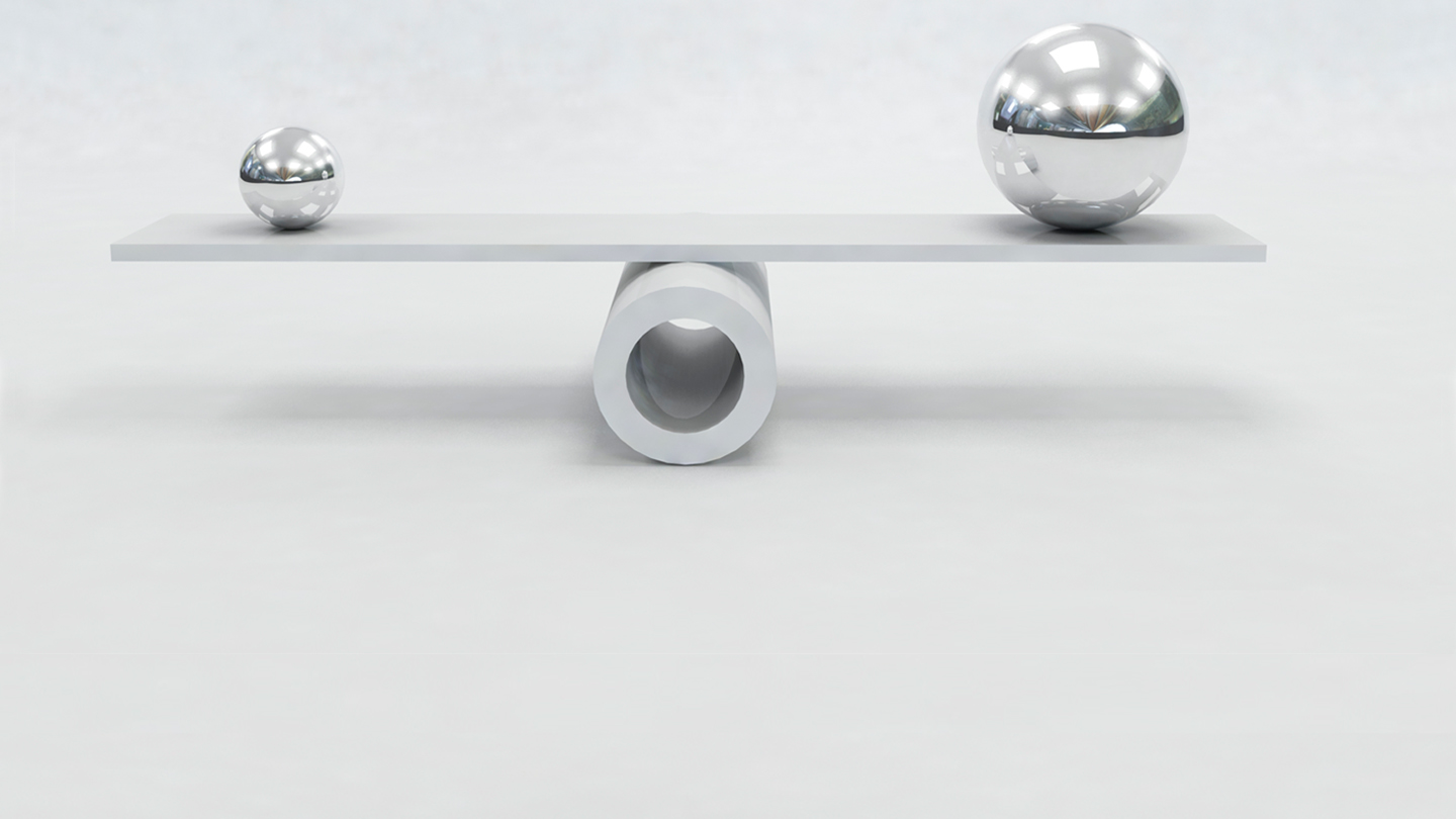 Seesaw with 2 silver balls