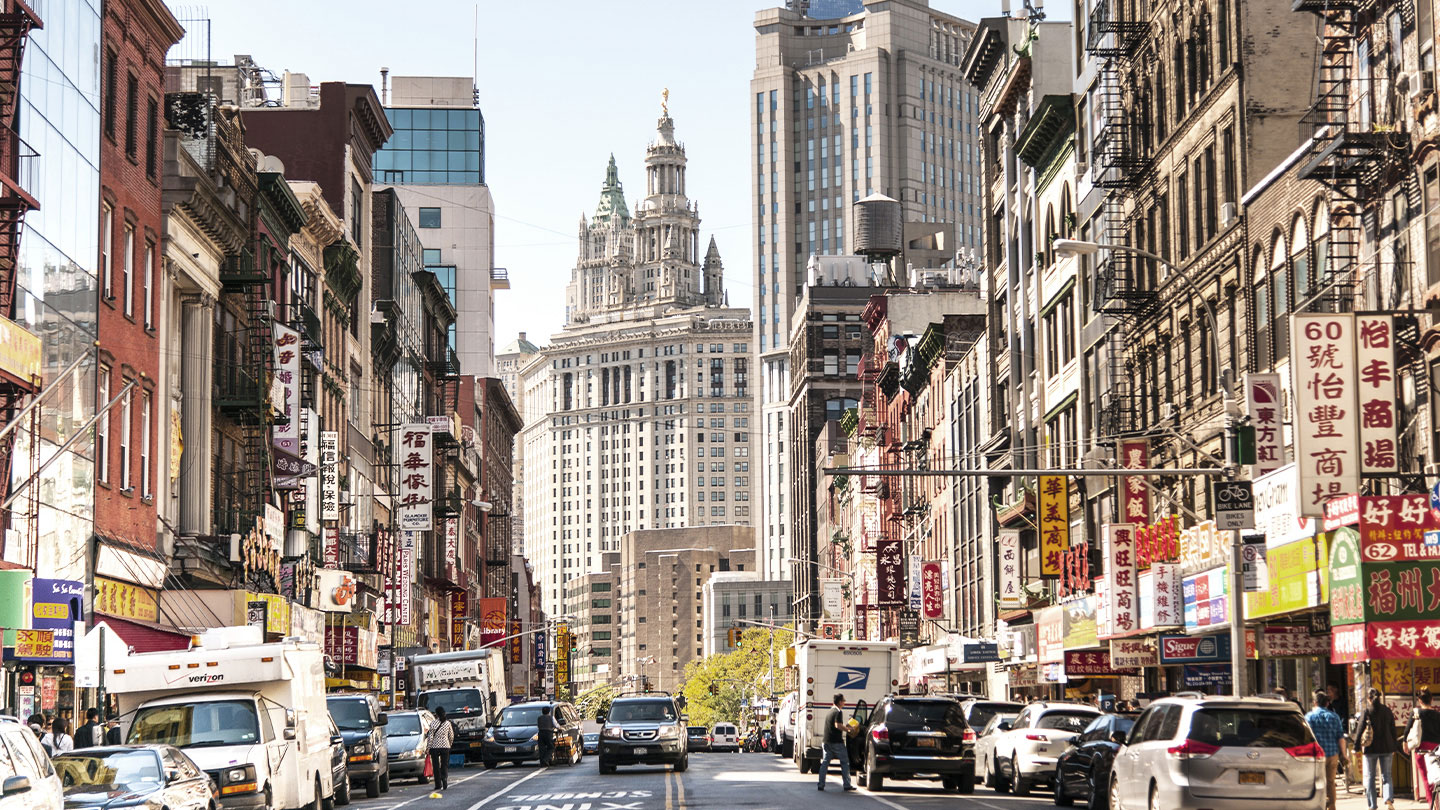 City view of buildings and street