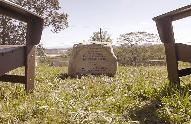 During renovation of a Knoxville, Tennessee, apartment building, Watson and the Mansermar team included a memorial rock honoring project superintendent Tim Kitts, who died before construction was complete.