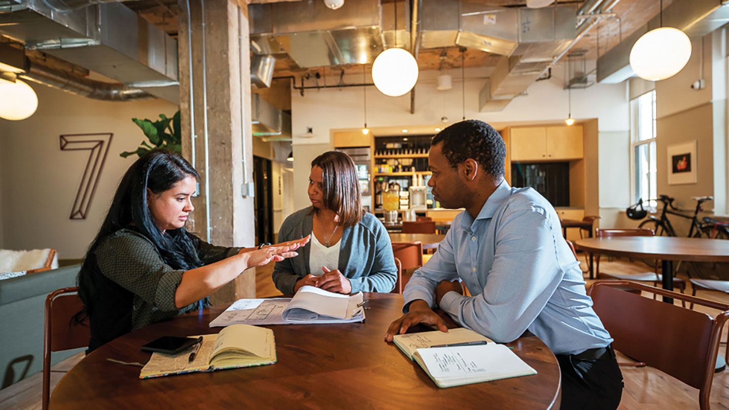 meeting between 3 people 