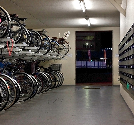 bike rack storage area