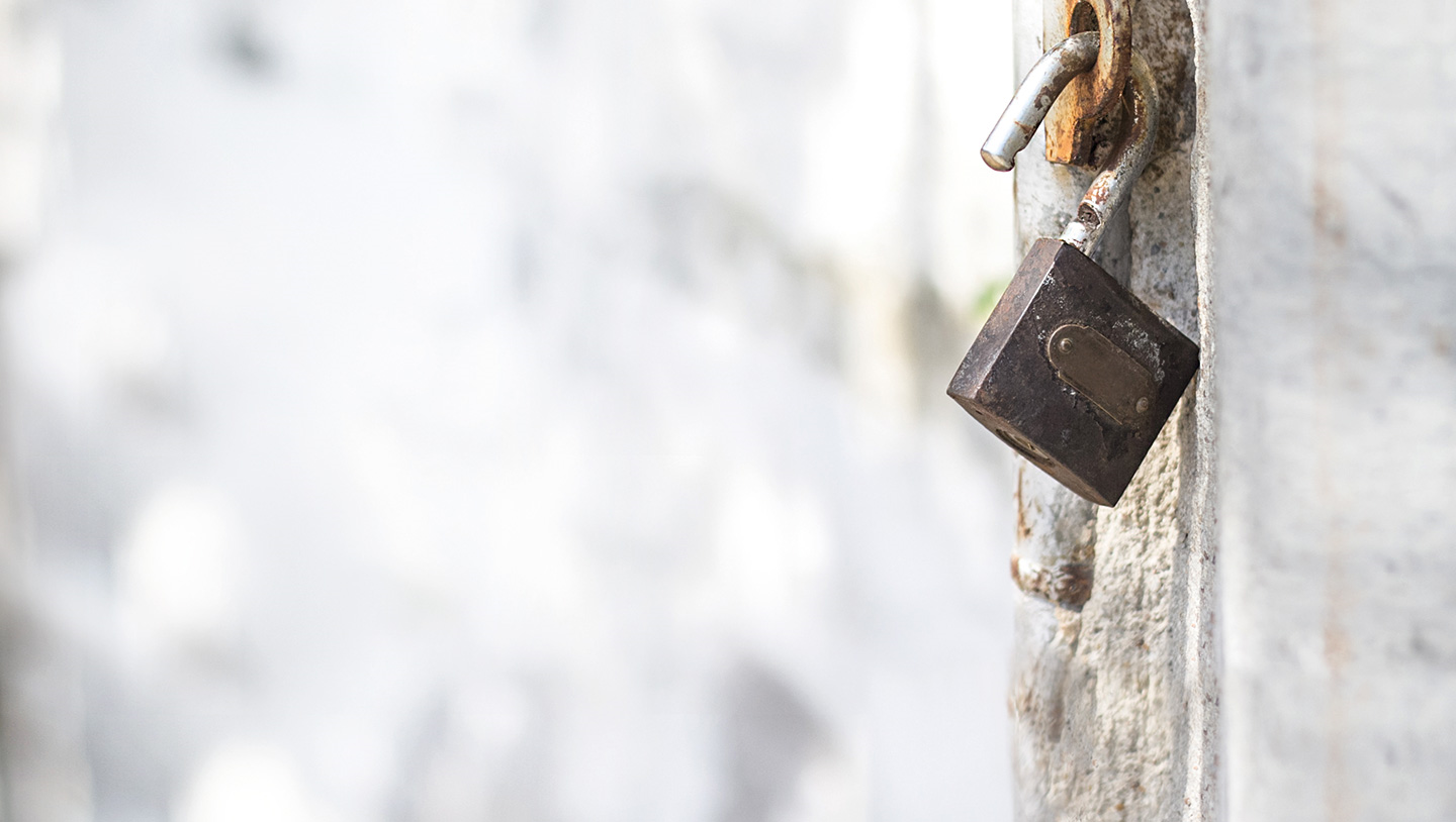 a lock on a gate