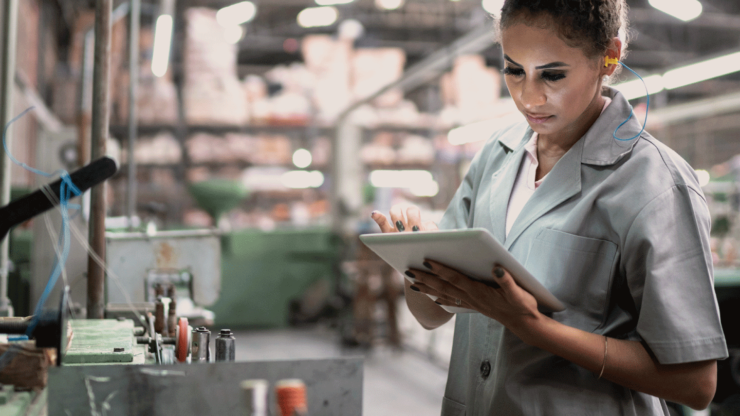 Woman using her tablet