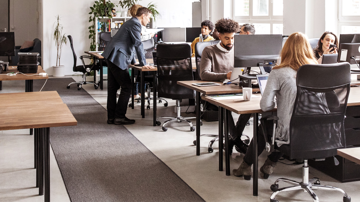People working in an office setting