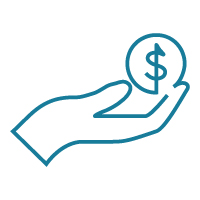 Icon of hand holding currency