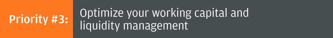 Priority #3: Optimize your working capital and liquidity management