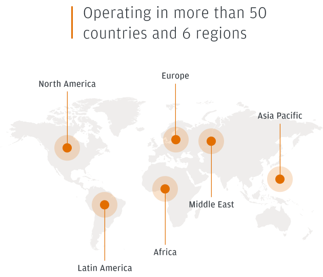 Operating in more than 50 countries and 6 regions