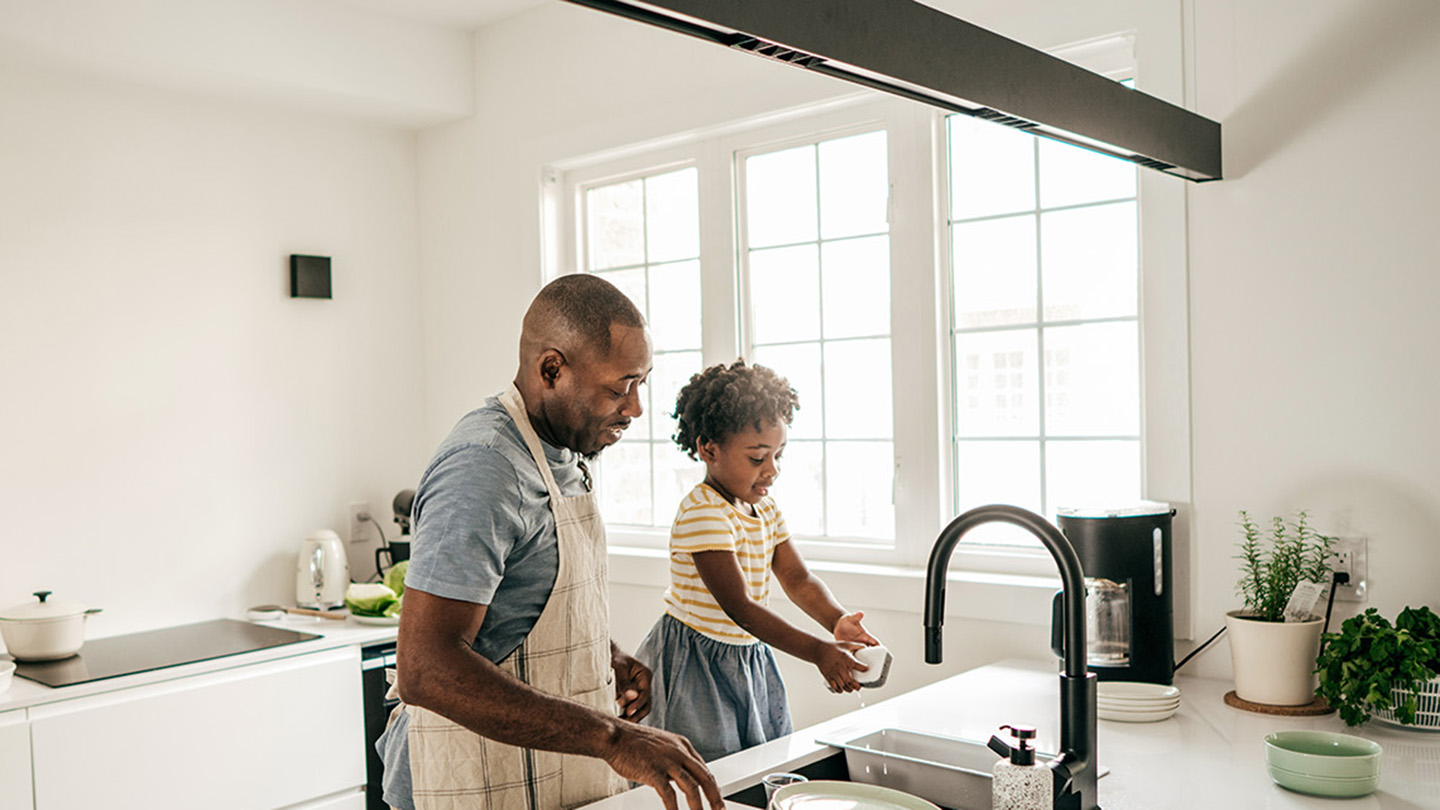 Family in the kitchen