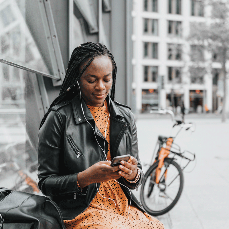 Person looking at phone