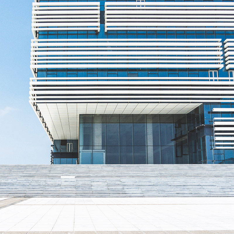 Blue modern building 