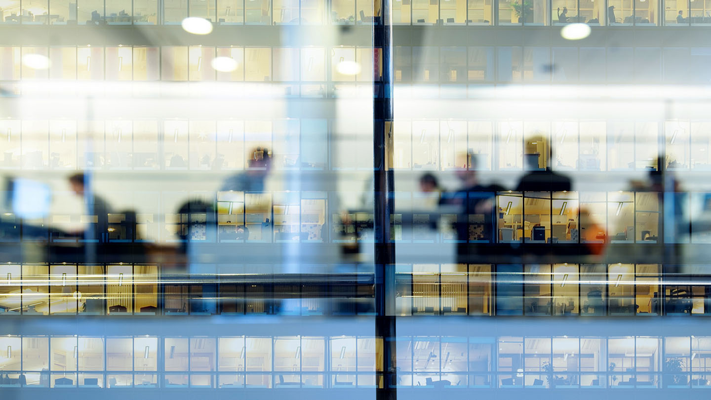 Window reflection of office