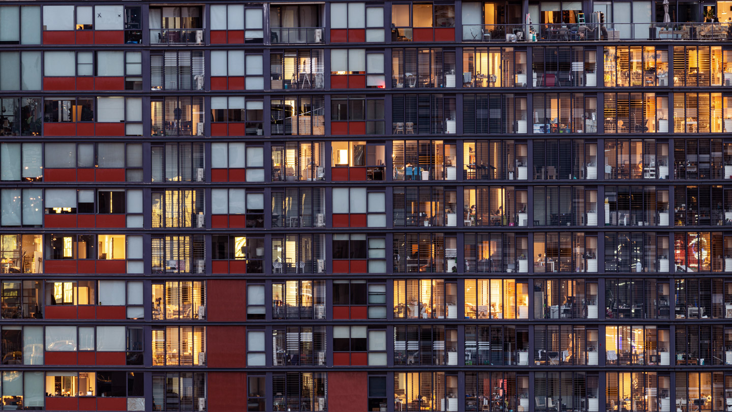 Urban building with windows