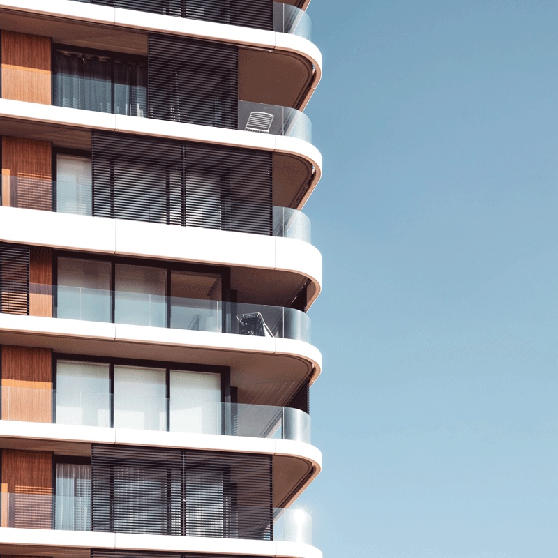 Balconies on an apartment building