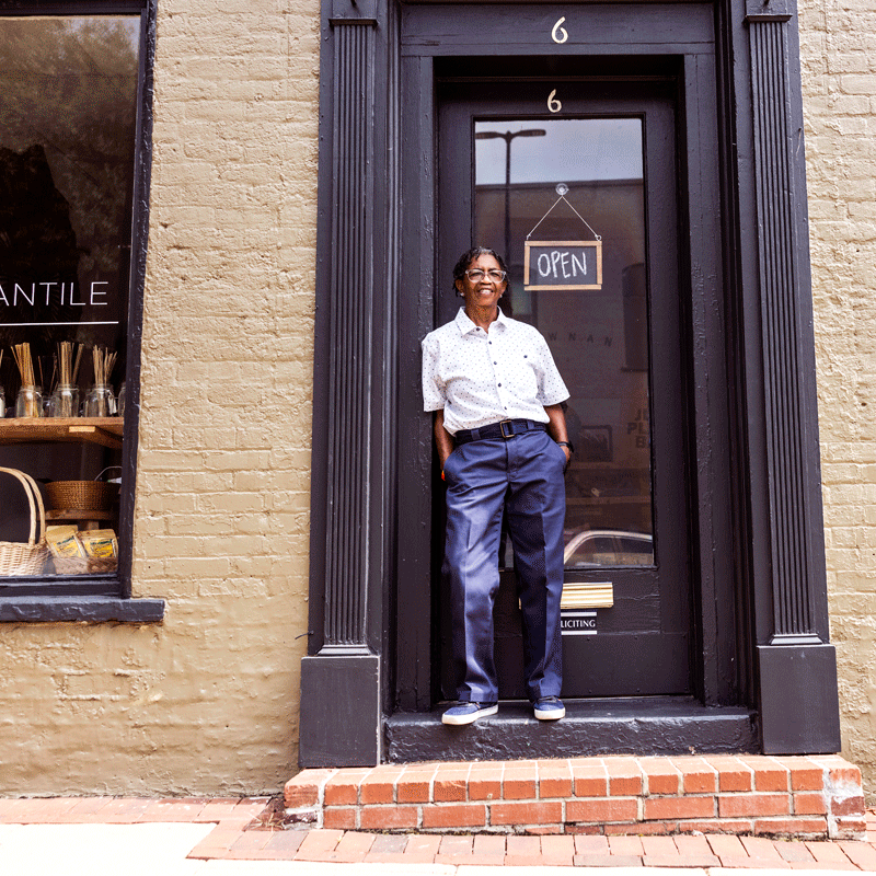 Person standing in doorway