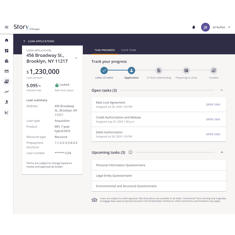 Screenshot of loan detail page