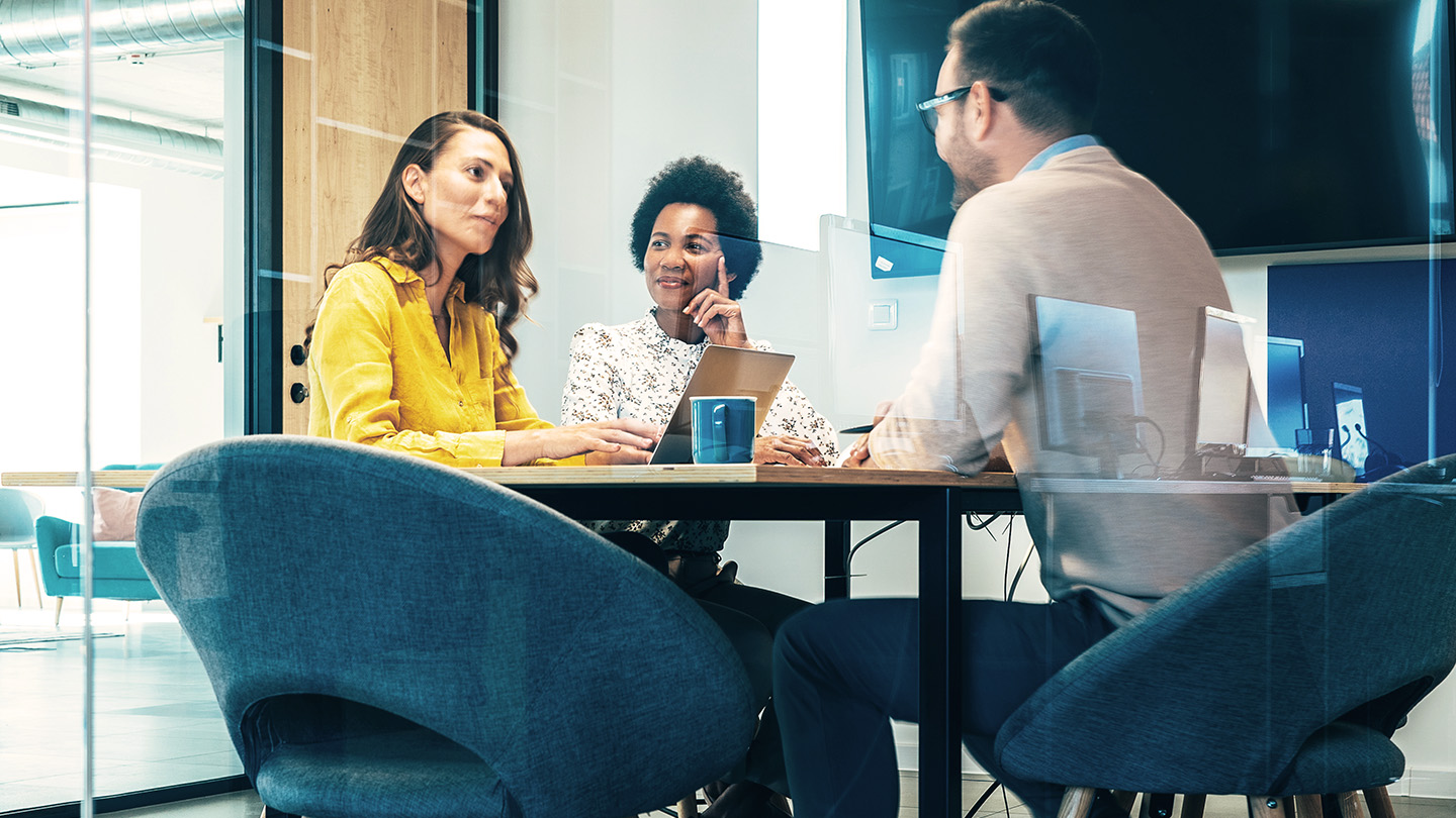 Professionals collaborating at a table