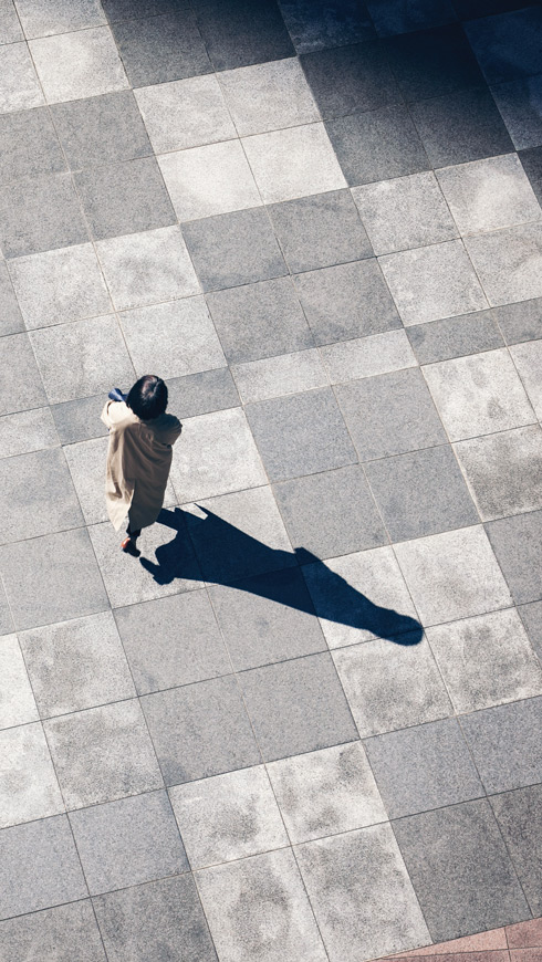 Person walking down path