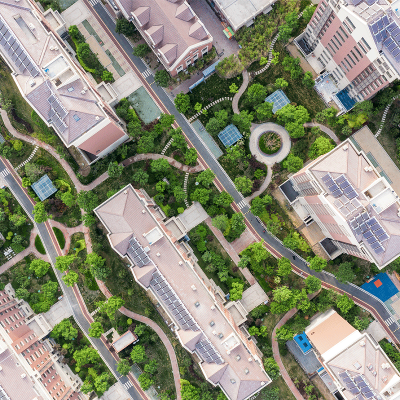 Aerial view of buildings