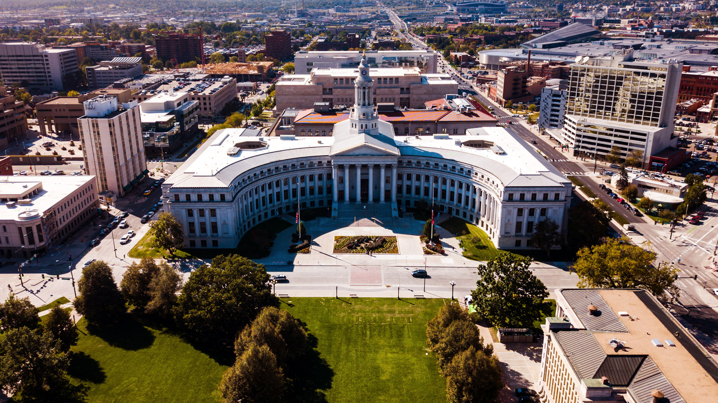 Denver city aerial view 