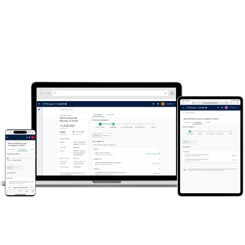 Digital loan on phone, laptop and tablet