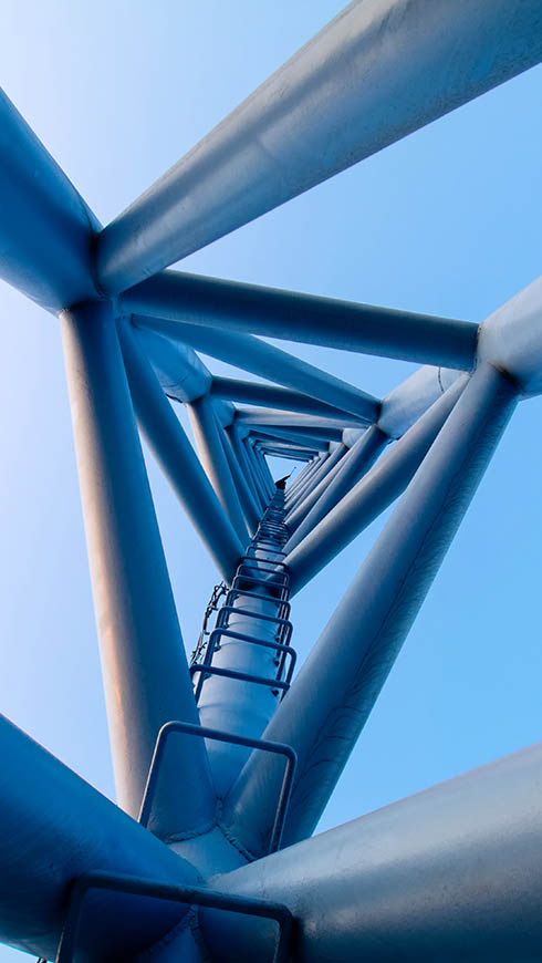 View of ladder looking up