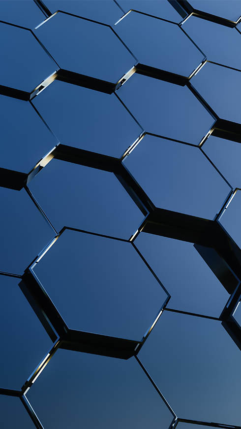 Abstract blue hexagon pattern