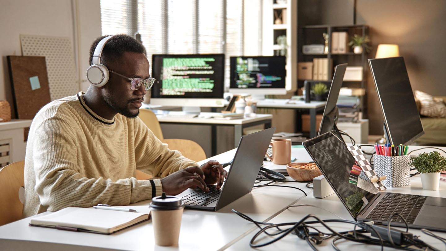 Man working on computer