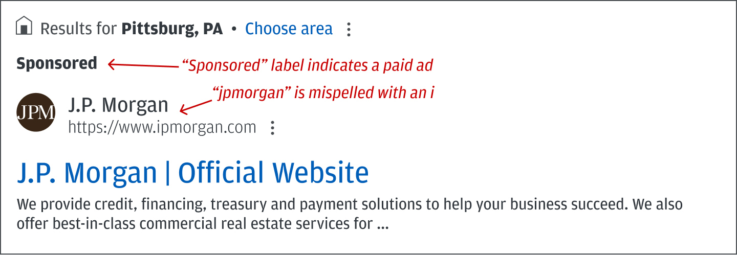 Spotting misspellings in URLs