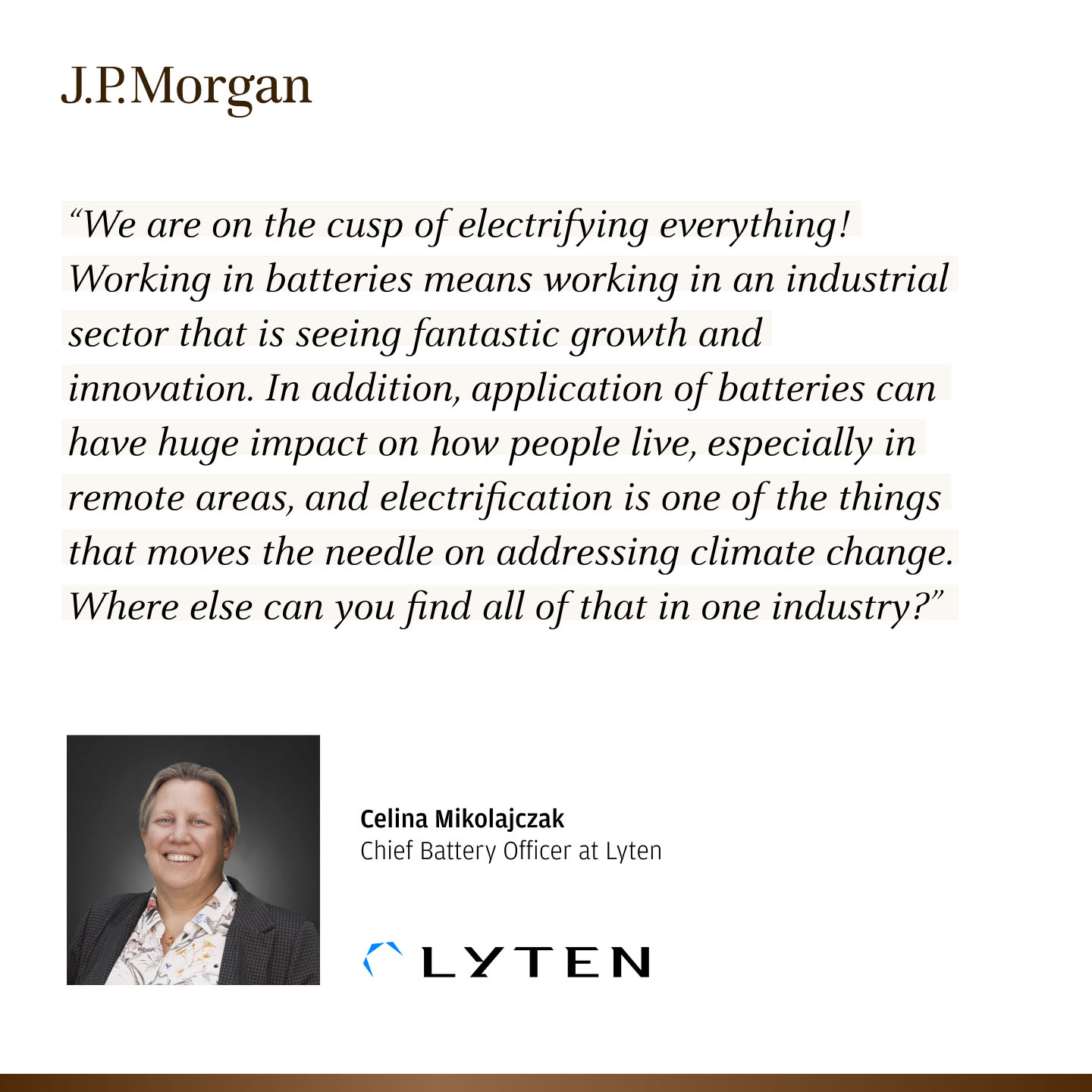 Quote from Celina Mikolajczak of Lyten