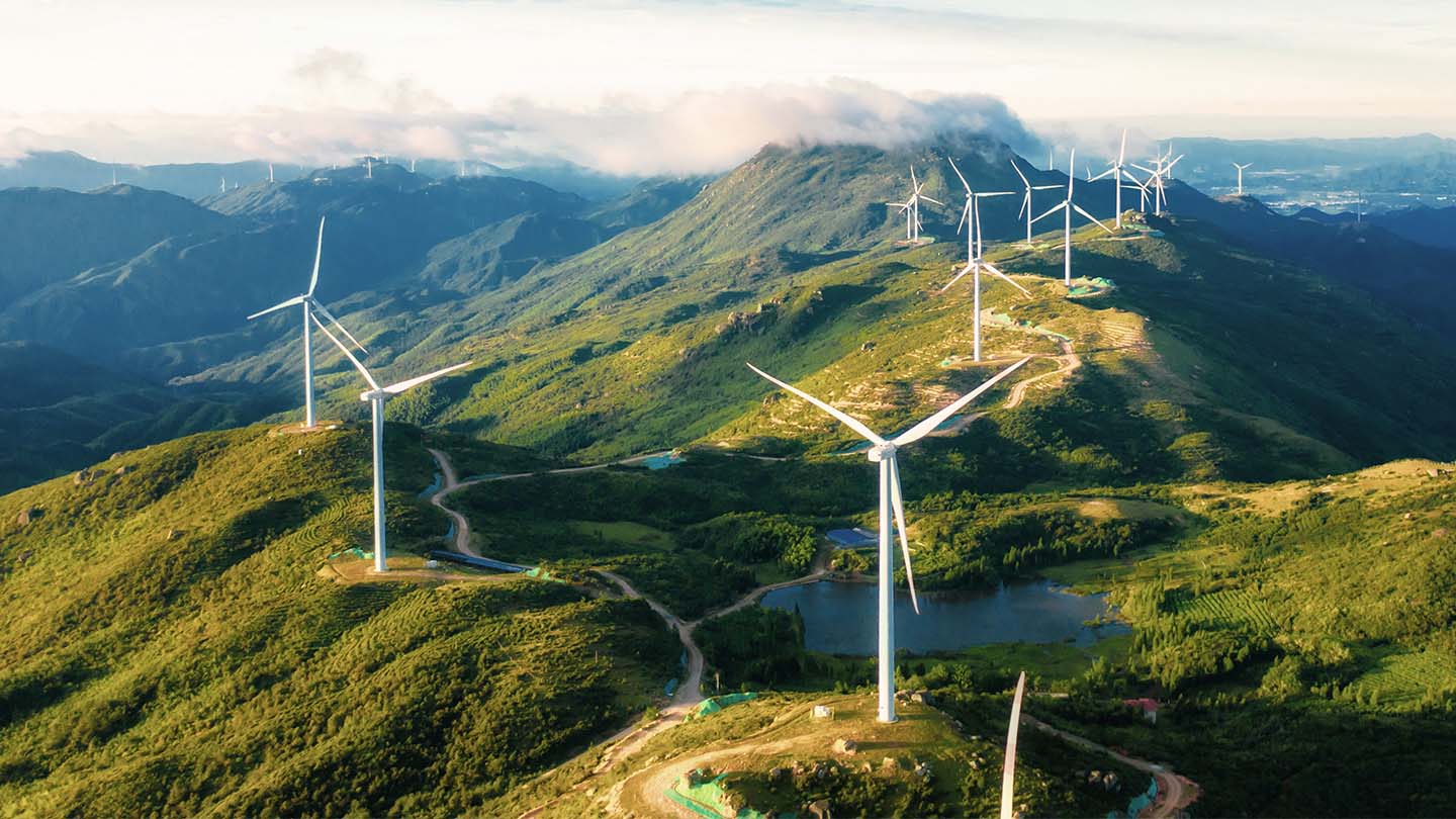 Windmills on a mountain