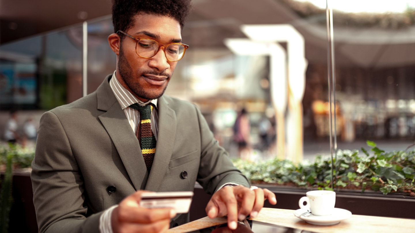 Man using credit card