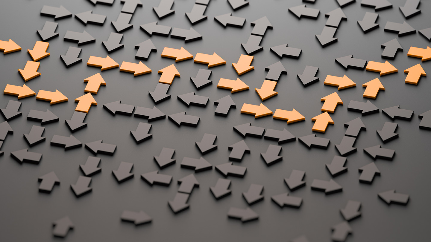 abstract art of arrows in different directions banner