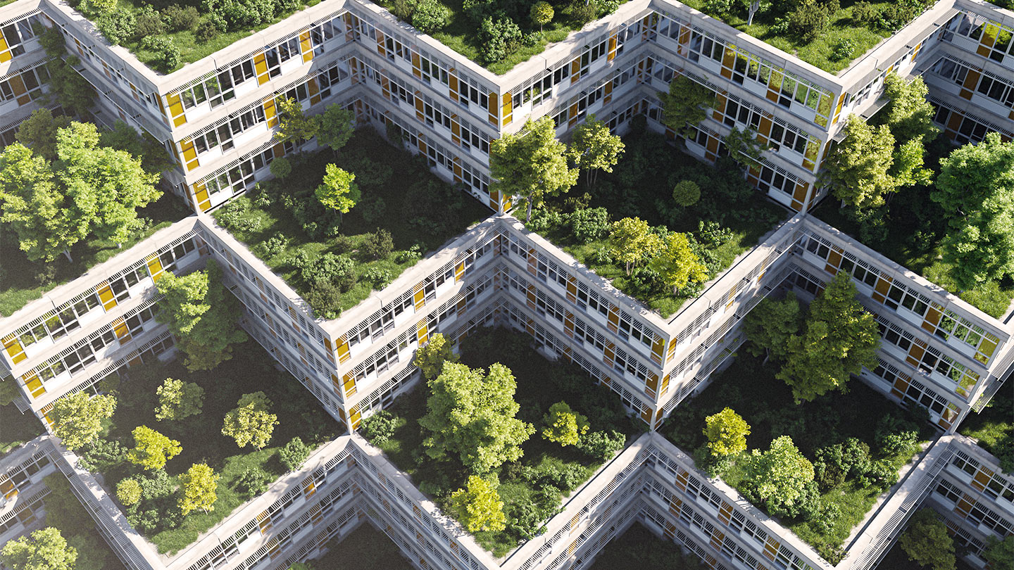 apartments with trees