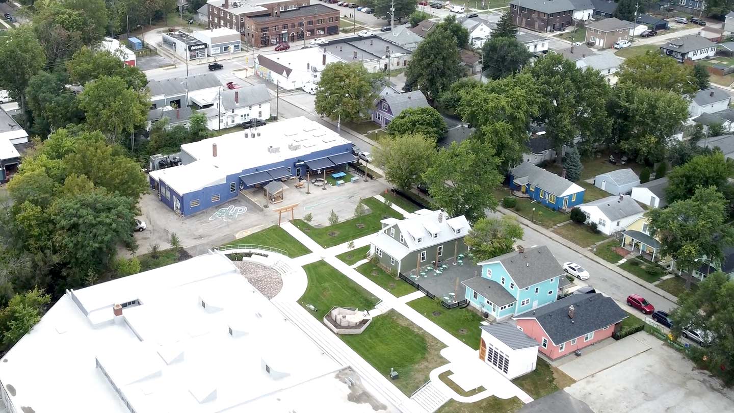 Aerial view of campus