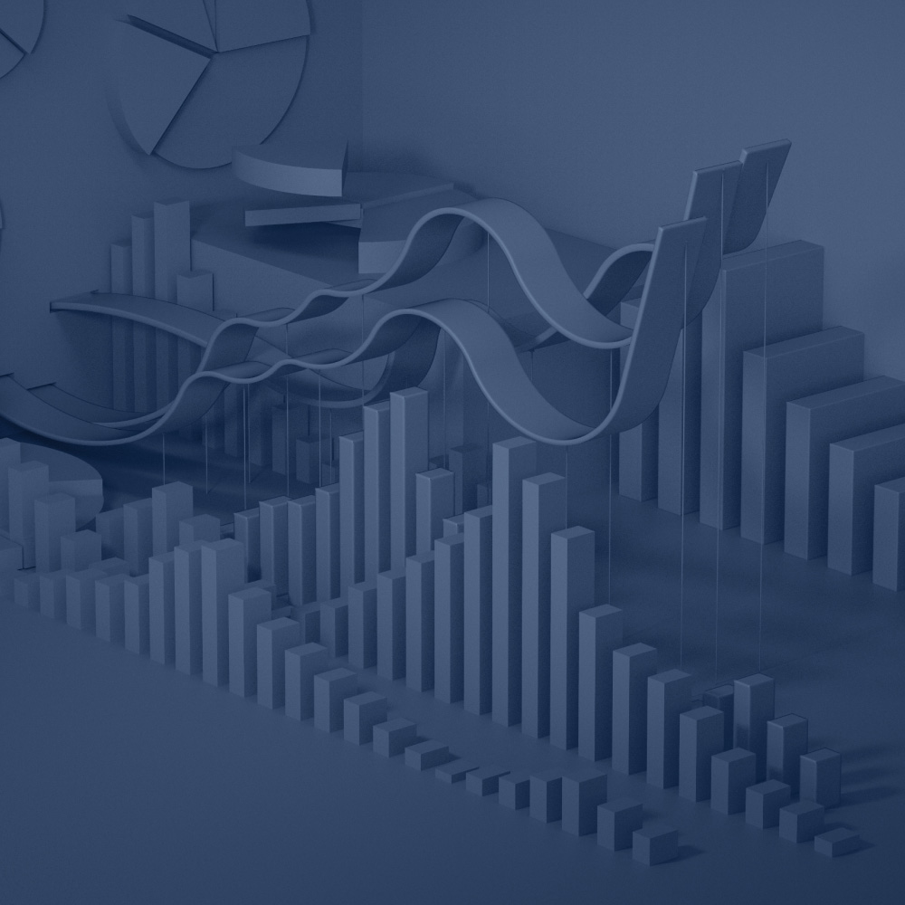 Abstract pattern of bar charts and lines