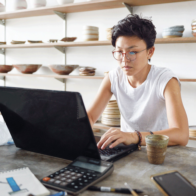 Person working on laptop