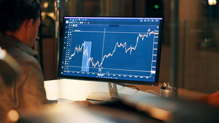 person using a data monitor
