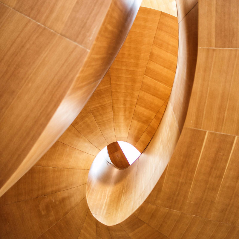 wooden spiral ceiling