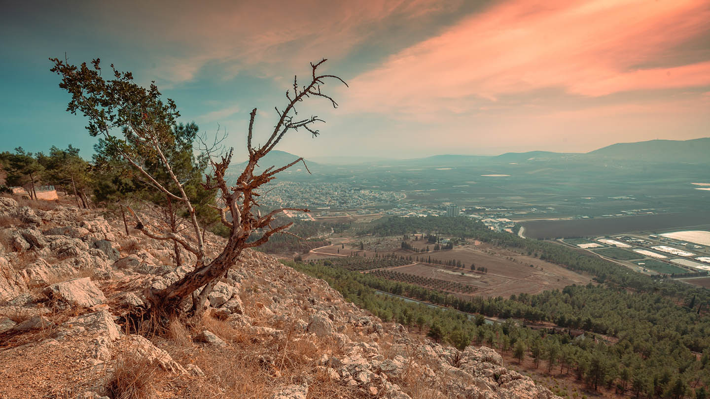 View from Mount Precipice to Iksal, a local Arab council in northern Israel, southeast of Nazareth