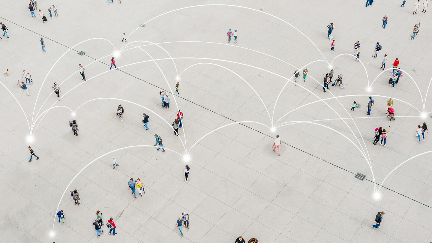 people walking in a public area