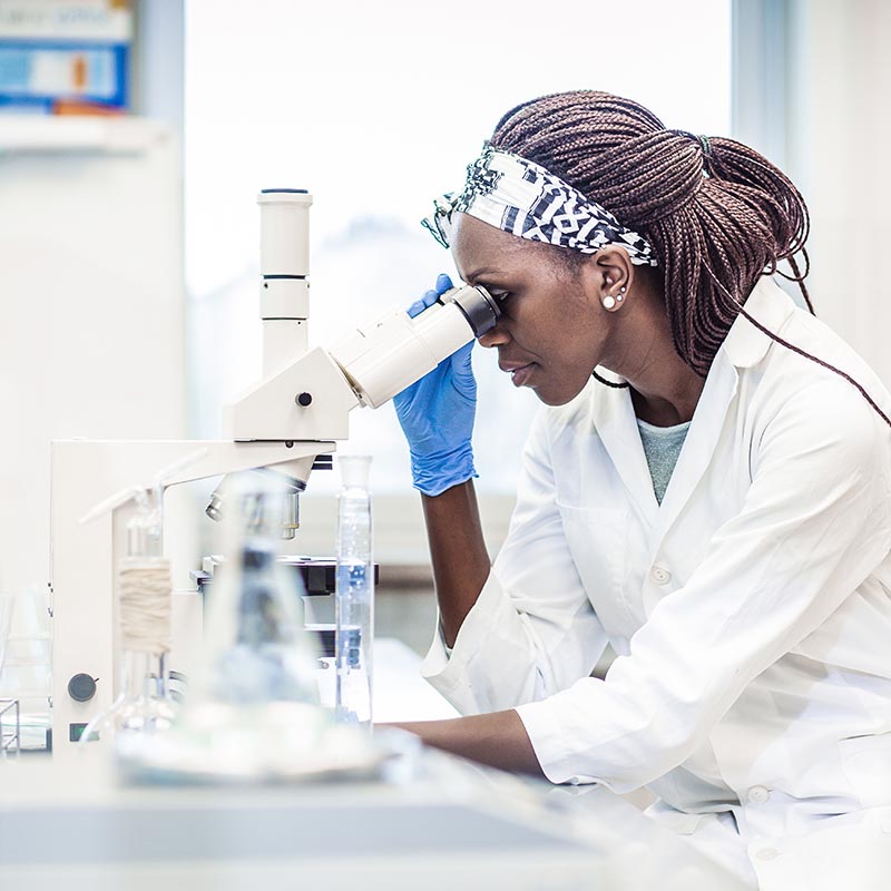 Scientist Using a Microscope