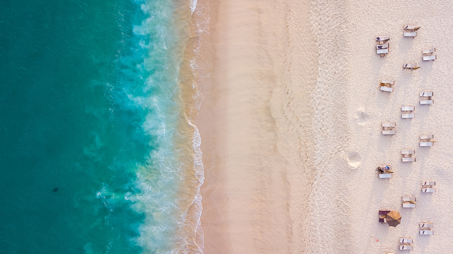 Aerial view beach in Cabo San Lucas in Baja California Sur in Mexico